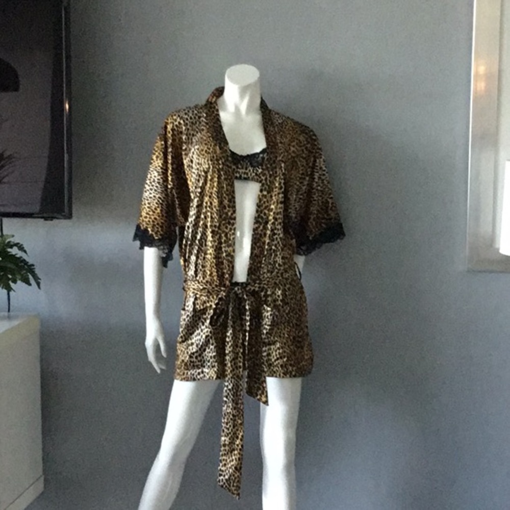 Dolce & Gabbana leopard print lingerie set